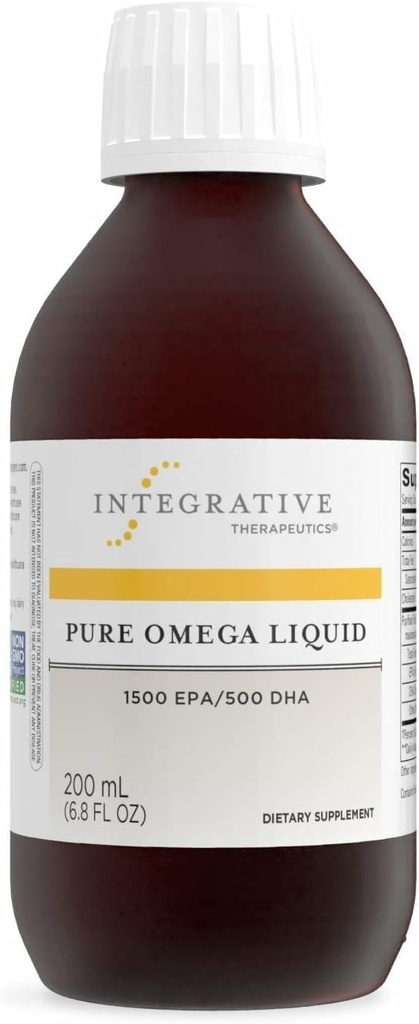 Integratiivinen Therapeutics Pure Omega Liquid - Fish Oil Supplement for Nutritional Support - Tukee Heart Health* - No Fishy Bups - kestävästi Lähde - Dairy-Free - Sitruuna, 6.8 fl oz (40 Servings)