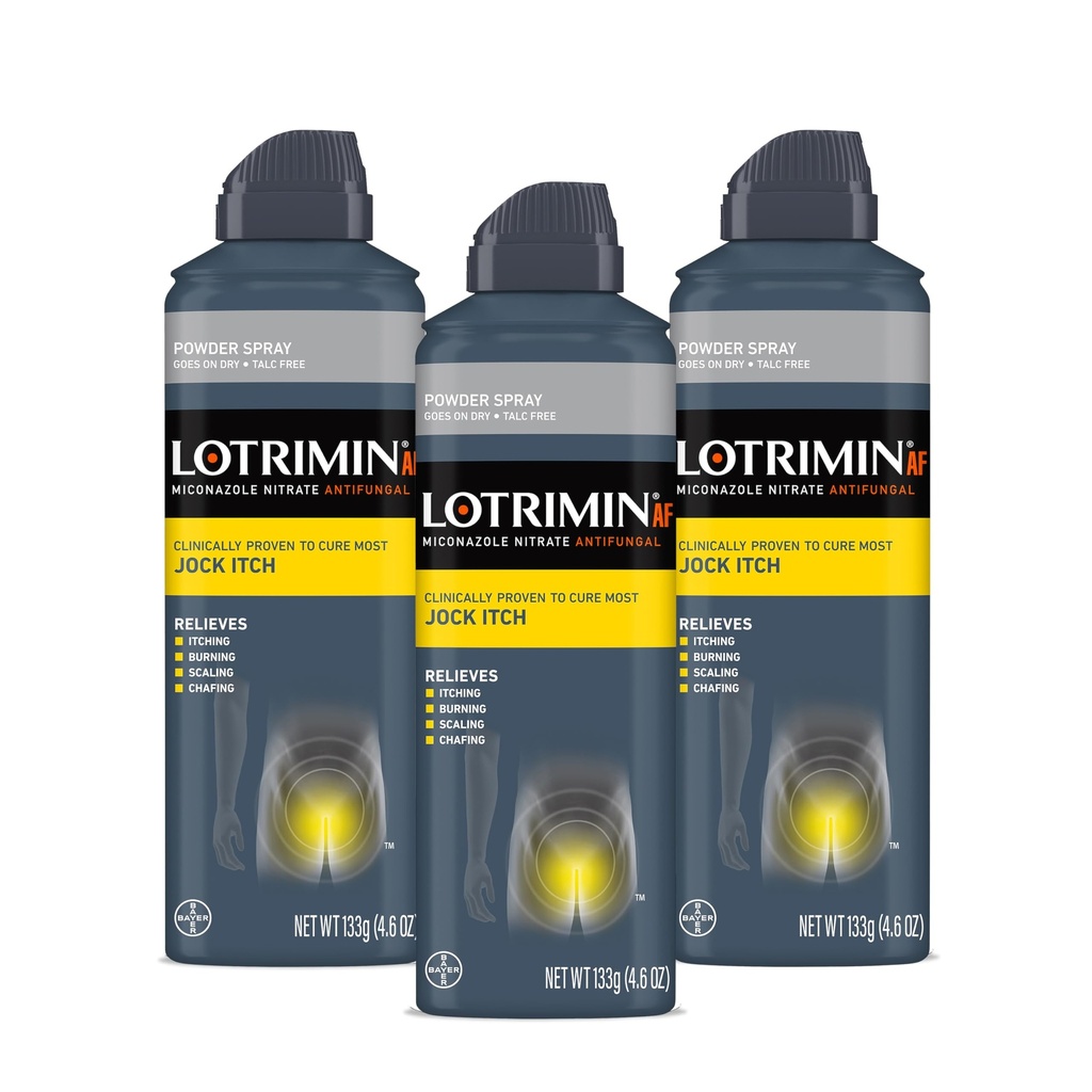 Lotrimin AF Jock Itch Powder Spray, Mikonatsoli Nitraatti 2% - Hoito kaikkein kutina, 4,6 Ounces (133 grammaa) Spray Can (Pack 3)