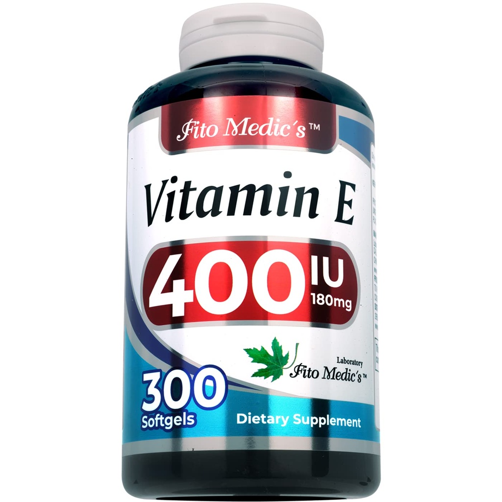 FITO MEDIC'S Lab - Vitamin e - 400 IE, 300 Softgels of - Pure-Vitamin e Oil - för Antioxidant Support-Vitamin e Capsules - Ultra hög Absorption- vitamin e.