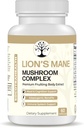 Lions Mane Mushroom Supplement - Premium Fruiting Body Extract - med Chaga, Maitake, Shiitake, Reishi - Mood, Brain och Immune Support, Adaptogen - Non-GMO - 60 Vegan Capsules