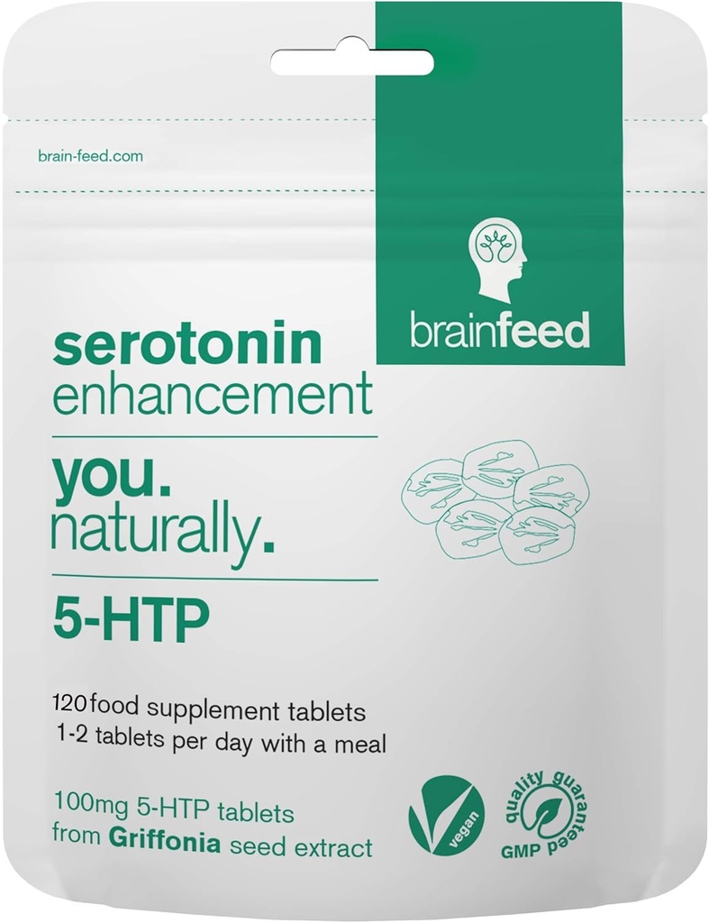 Serotoniinin lisäravinteet (120) 1- a- day serotoniinin mood tuki ... 5HTP 100 mg per tabletti Griffonia siemenuutteesta...