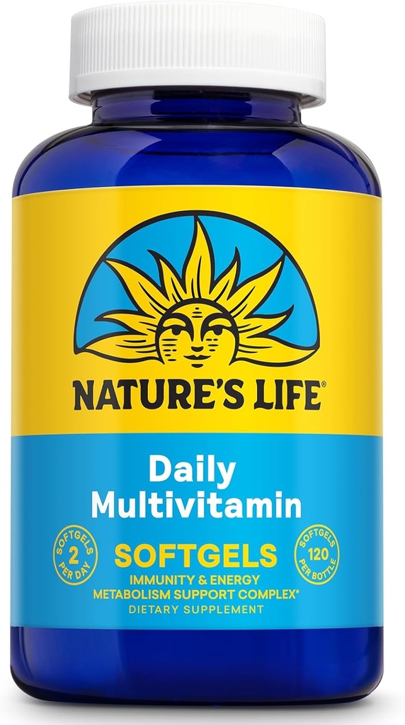 Nature's Life Daily Multivitamiini miesten ja naisten - Complete Multivitamiini rauta - Päivittäinen arvo tärkeimmät vitamiinit ja mineraalit - Terve energia ja immuuni tuki - 60 Serv, 120 Softgels