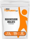 BulkSupplements.com Magnesium Malaattijauhe - Magnesiumlisät, korkea Bioavabilty - makuton & Gluteeniton, 2,5 g per tarjoilu, 100g (3.5 oz) (Pakkaus 1)