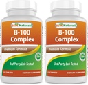 Best Naturals B 100 Complex 120 tablettia (B Complex Vitamiinit) (120 Luku (Pakki 2))