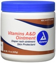 Dynarex-vitamiinit A & D voide, voide A-vitamiinilla ja D-vitamiinin ihosuoja, vaippaihottuma ja epämukava, valkoinen, 15 oz Jar