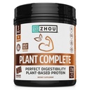 Zhou Plant Complete Vegan Protein Powder - Plant Based Protein Powder för kvinnor och män, Non Dairy Rice & Pea Blend för Smoothies & Shakes, 21g Protein Per Servering - Chocolate, 17.7oz (16 portioner)