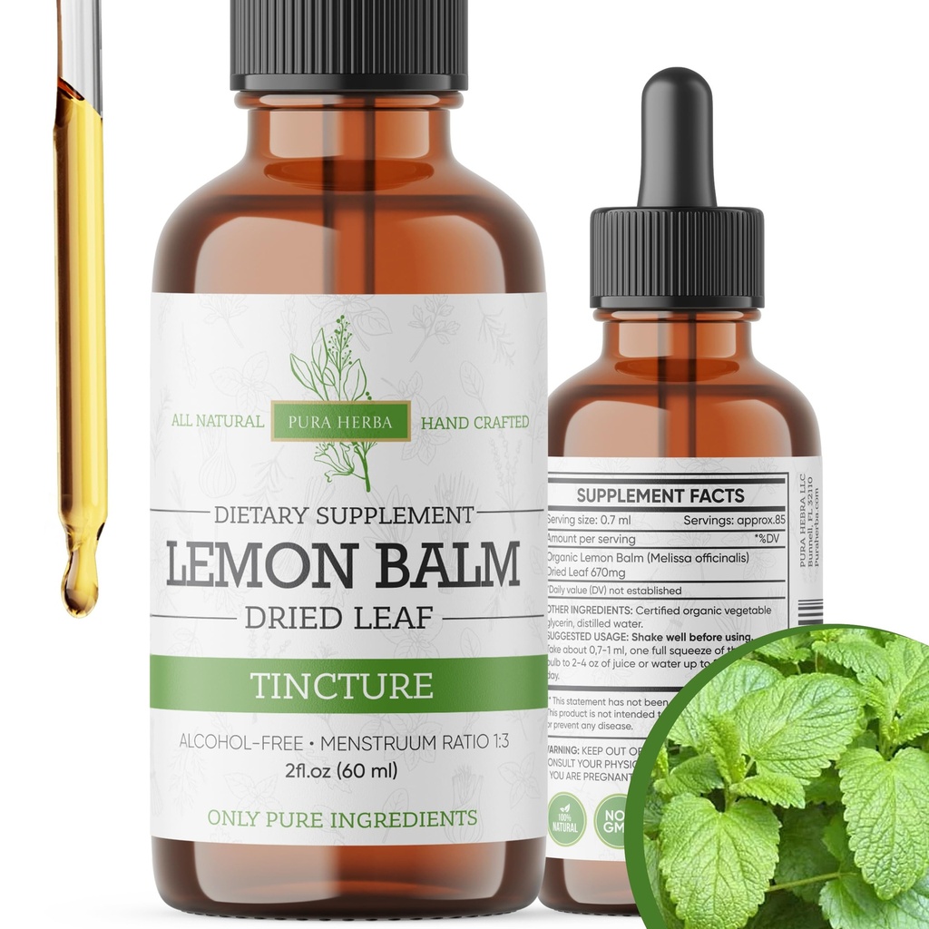 Lemon Balm Tincture ... Alkoholiton Melissa Officinalis Liquid Extract...