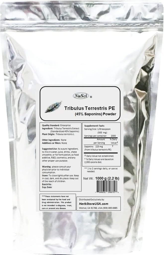 Tribulus Terrestris Extract Powder Pure (1000 Grams (2,2 lb))
