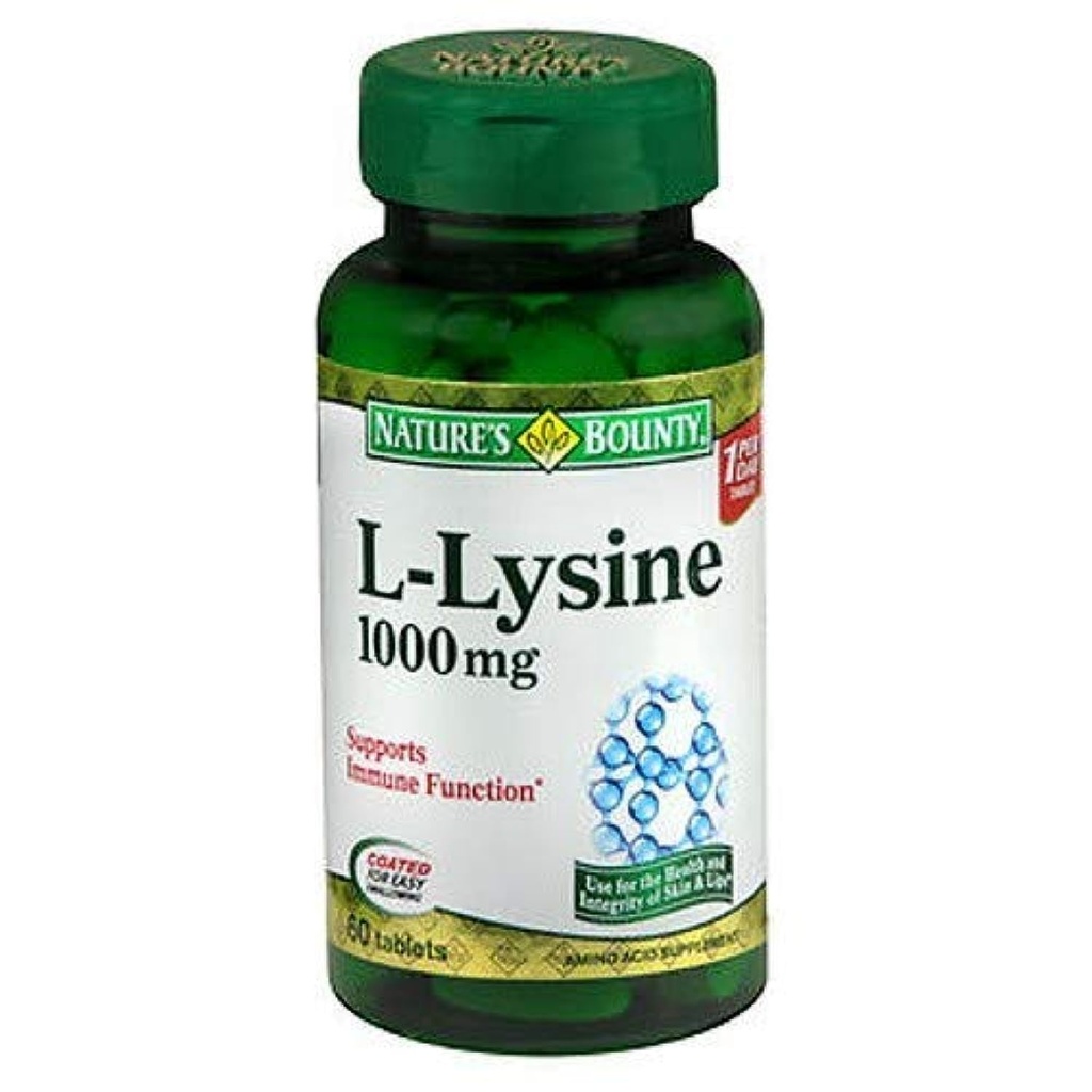 Nature's Bounty L-Lysine 1000 Mg Tablets 60 Ea (Pack of 4)