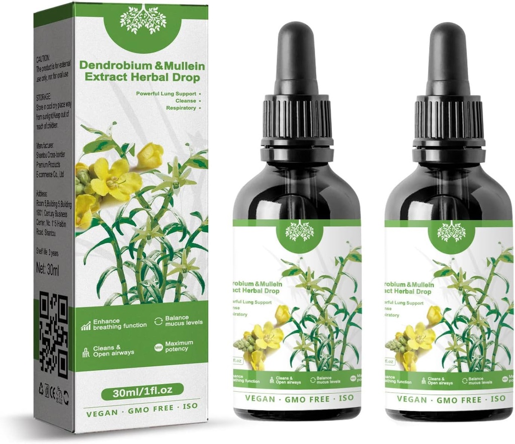 Dendrobium & Millein Extract Herbal Drops Powerful Lung Support, Dendrobium & Millein Extract Herbal Drops, Herbal Care Essence(2kpl)