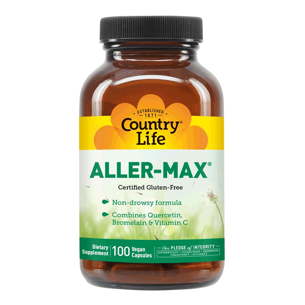 Maa Elämä Aller-Max - Quercetin lisäravinteet bromelain - Immuuni tuki C-vitamiini, sinkki, ja kasvitieteellinen sekoitus - Certified Gluteeniton, vegaaninen (100