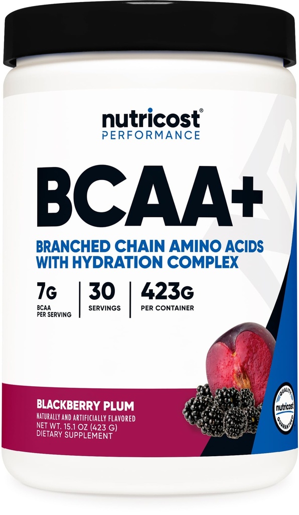 Nutricost BCAA Active with Glutamie, Citrullie, and Coconut Hydration Powder (BlackBerry Plum) 30 Tarjoilut - Haarautunut ketju Aminohapot kanssa Hydration Complex - Gluteeniton, ei-GMO