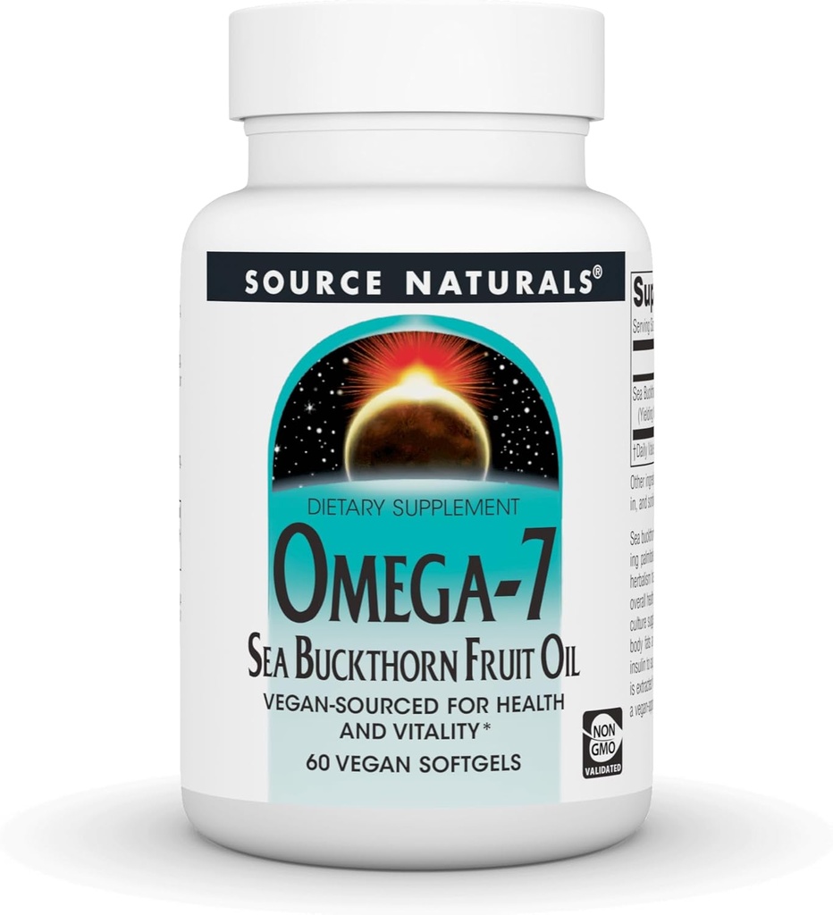 Lähde Naturals Omega-7 Sea Buckthorn Fruit Oil, non-GMO, Vegan-Source for Health and Vitality* - 60 Vegan Softgels
