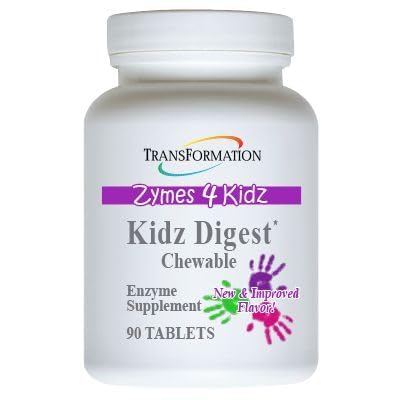 HYVÄN TERVEYDEN GENESISIN MUUTTAMINEN Entsyymit Kidz Dgestive Enzyme Supplement Pureskeltava, edistää terveellistä ja täydellistä digestiota ja eliminaatiota lapsille, 90 tablettia