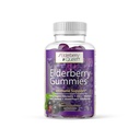 Elderberry Queen Organic Elderberry Gummies 60 ct - Immuunituki Gummies C-vitamiini & Sinkki - Elderberry vitamiini Gummies aikuisille ja lapsille