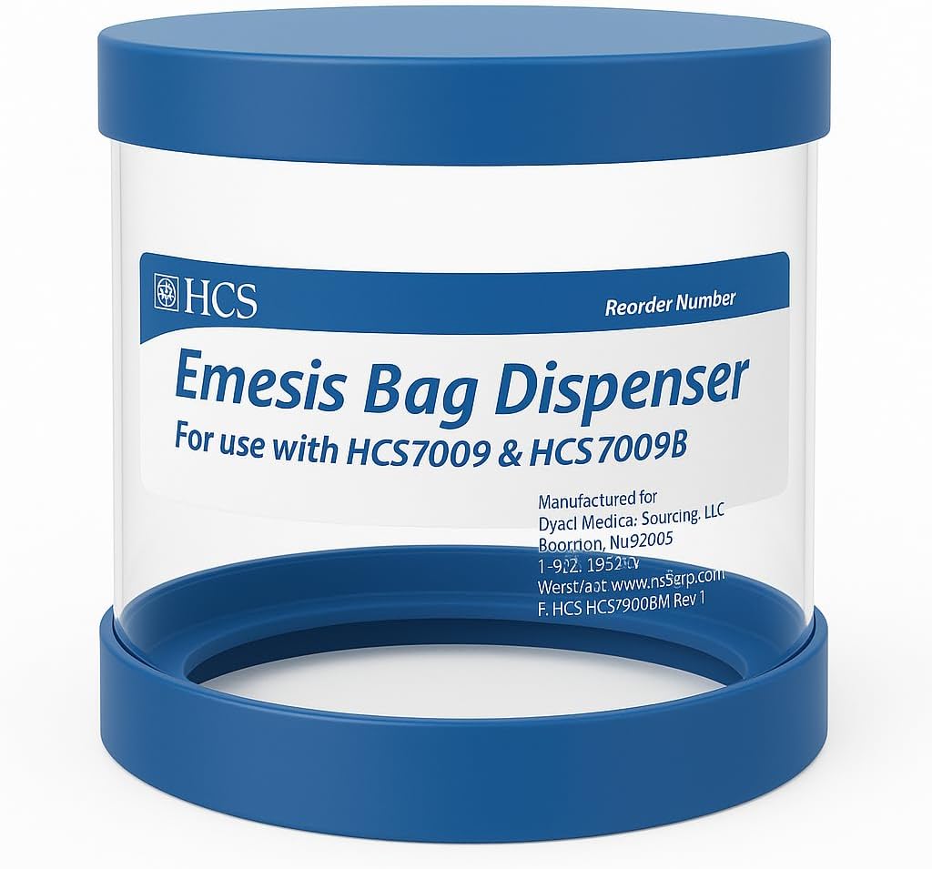 HCS Emesis Bags Dispenser - Wall Mounted, Holds 24 HCS Vomit Bags Kertakäyttöiset (ei sisälly) - Sisältää Ankkurit ja ruuvit