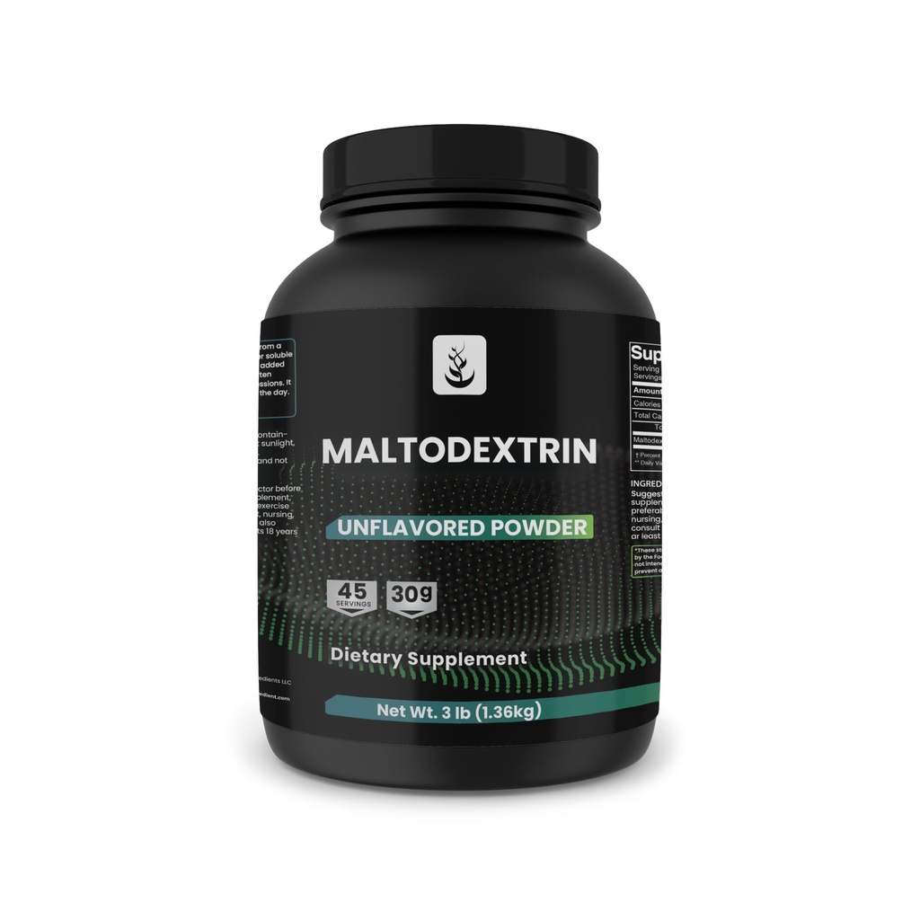 PURE ORIGINAL INGREDIENTS Maltodextrin, 3 lb, No Magnesium eller Rice Fillers, Unflavored