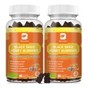 (2 pakkaus) Mustan siemenen öljymeren sammal Gummies Ashwagandha, Burdock Root, Linden Honey, Elderberry, Turmeeric, C-vitamiini, D3 & Sinkki - tukee immuniteetti, nivelet, digestio, hiukset ja iho, Vegan Gummies 120