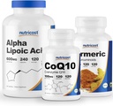 Nutricost Alpha Lipoic Acid 600mg, 240 Caps & CoQ10 100mg, 120 Caps & Turmeric 500mg, 120 Caps med BioPerine
