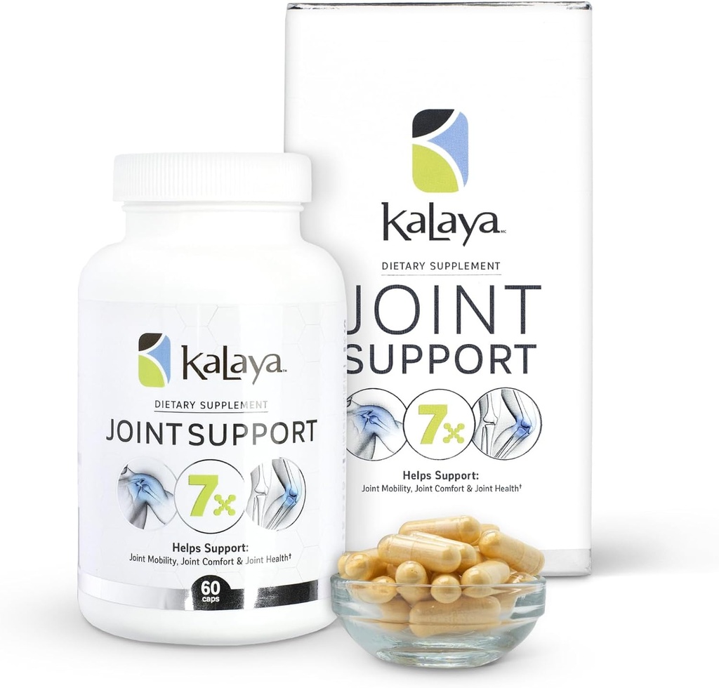 Kalaya 7X Joint Support Supplement - suunnitellut Medical Professionals - nivelet, Bone Health, ja lihasten tuki - Turmeric, Collagen, ja C-vitamiini - 60 t