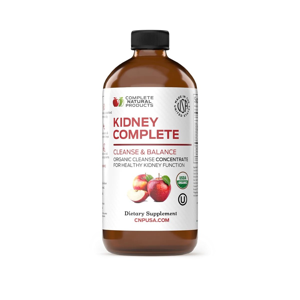 Complete Natural Complete - Liquid ruokavalio täydentää munuaisten tukea, puhdistaa, ja detox omena siideri viinietikka, sitruuna, Luomu Chanca Piedra, Beet, sitruunahappo, C-vitamiini, & enemmän - 12oz
