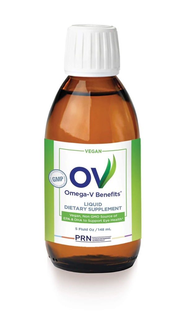 Omega-V Fördelar Liquid Omega 3 Supplement - 5 uns, 30-dagars Supply - Vegan Supplement med 1000 mg EPA & DHA för ögonhälsa