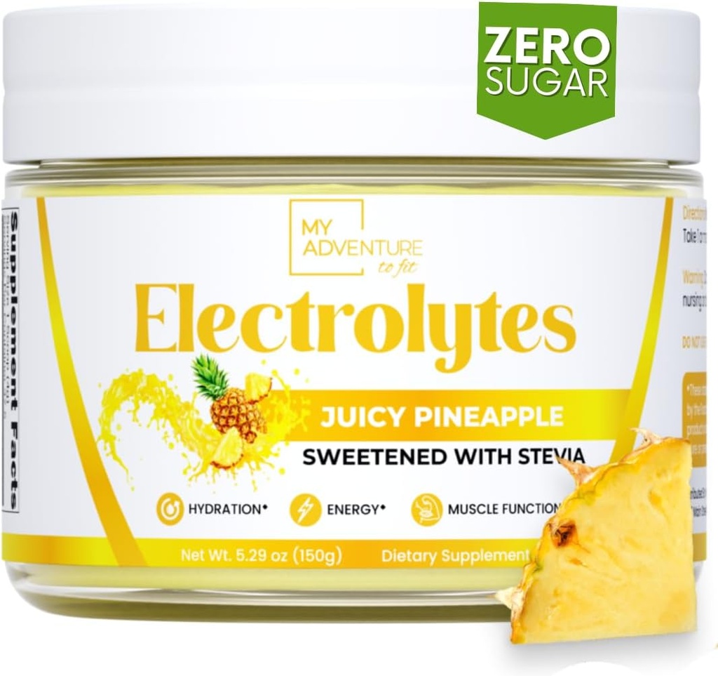 My Seikkailuni Fit Zero Sokeri - Ananas Electrolyyttejä Powder - Kofeiiniton energia kaikki luonnolliset ainesosat - Vegaani, Keto & Paleo - Sokerittomia Electrolyyttejä Hydration Drink Mix - 37 Tarjoukset