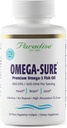 Paradise Yrtit Omega-Sure, Omega-3 Concentration, Premium Fish Oil, DHA, EPA, Vegan, Non GMO, Gluteeniton, 30 kreivi kasvissyöjä Softgels