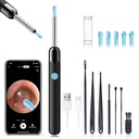 Ear Wax Removal - Earwax Remover Tool med 8 Pcs Ear Set - Ear Canal Cleaner med 1080P-kamera - FSA HSA Eligible - Ear Cleaning Kit med 6 Ear Spoon - Ear Camera för iOS & Android (Black)