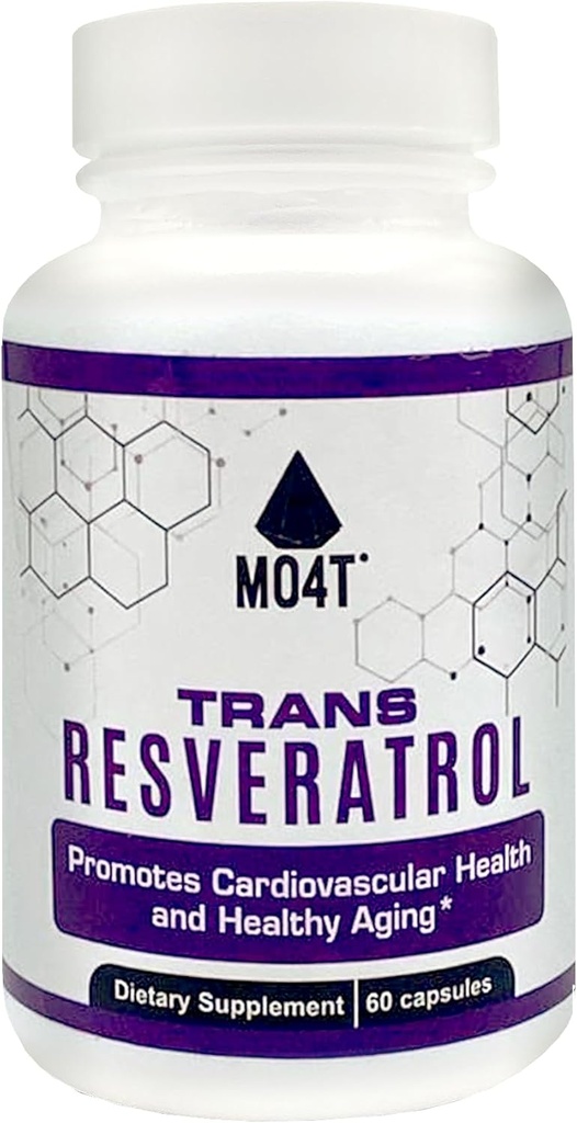 Trans Resveratrol Antioxidant hjälper till att bekämpa oxidativ stress - främjar hälsosam åldrande - 60 kapslar