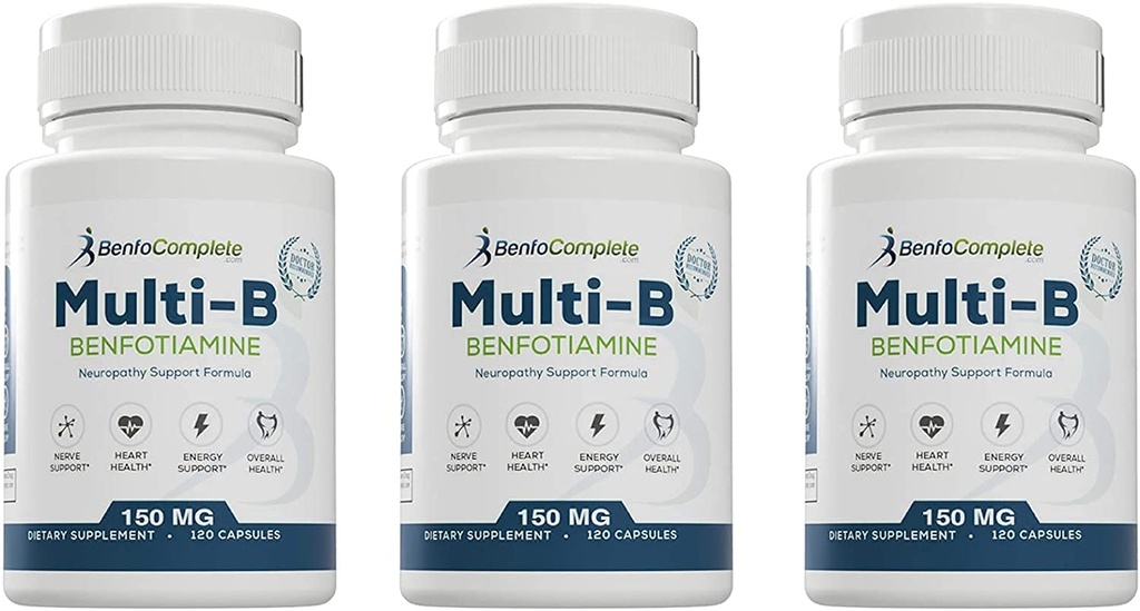 Benfotiamine Multi-B Neuropatia Tuki Formula Neuropatian ravitsemustuki - 360 kapselia - 3 pullon pakkaus