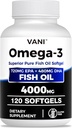 Fish Oil Omega 3 (4000 mg), 120 Softgels, Omega 3 rasvahappo täydentää EPA & DHA aivojen ja sydämen terveys *