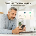 Yeasound OTC kuulolaitteet senioreille, RIC700 Plus Bluetooth Call Enabled for iOS, langaton ladattava kuulolaite, melun vähentäminen & App Control, Prescription-grade Sound, lähes näkymätön (Gold)