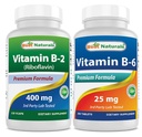Best Naturals B2-vitamiini (Riboflaviini) 400 mg & B-6 25 Mg
