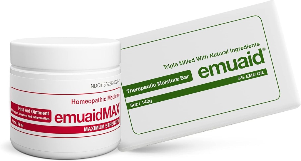 emuaid EMUAIDMAX Nail Fungus Eradicator Kit - EMUAIDMAX Maximum Strength 2oz kanssa terapeuttinen Kosteus Bar