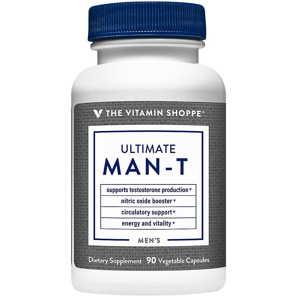 Vitamin Shoppe Ultimate Testosteron - Stöder Testosteron Production, ökar kväveoxid, främjar cirkulation och främjar energi och stabilitet (90 Veggie Caps)