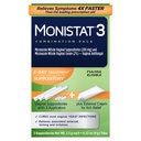 Monistat 3-päiväisen hiivatulehduksen hoito naisille, 3 Mikonatsoli Vaginal Suppositories & External Itch Relief Cream (9g Tube) Combo Pack