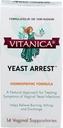 Vitanica Yeast Arrest, Homeopathic Vaginal Suppositories, för Yeast Infection Symptoms, Relieves Burning, Itching & Discharge, med Boric Acid, Tea Tree Oil & Probiotics, Vegan (Yeast Arrest, 14)
