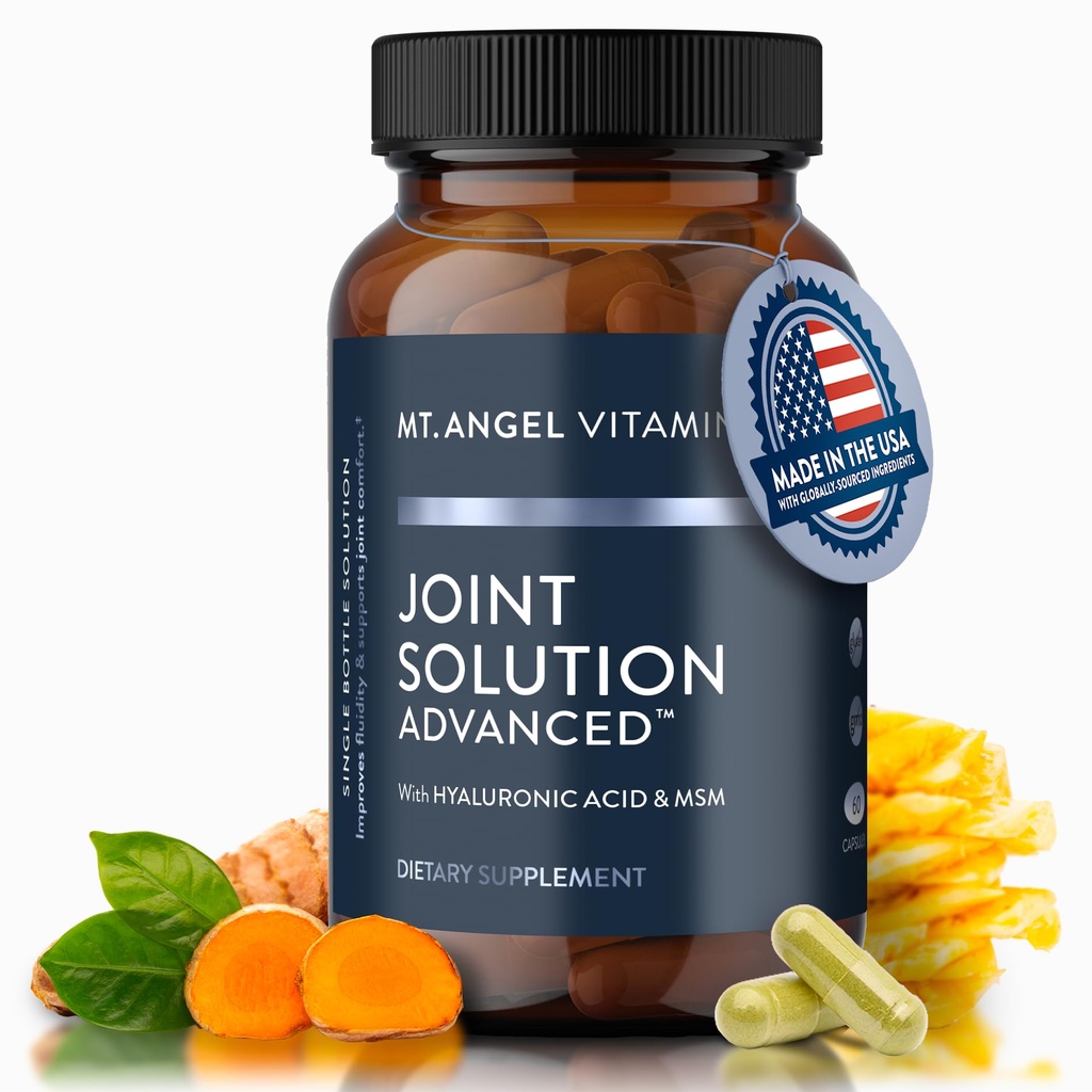 Mt. Enkelivitamiinit - Joint Solution Advanced, Curcumin C3 Complex, Glukosamiini, Hyaluronihappo, bromihappo, kollageeni tyyppi 2 & MSM, parantaa nestettä ja tukee Joint Comfort (60 kapselia)