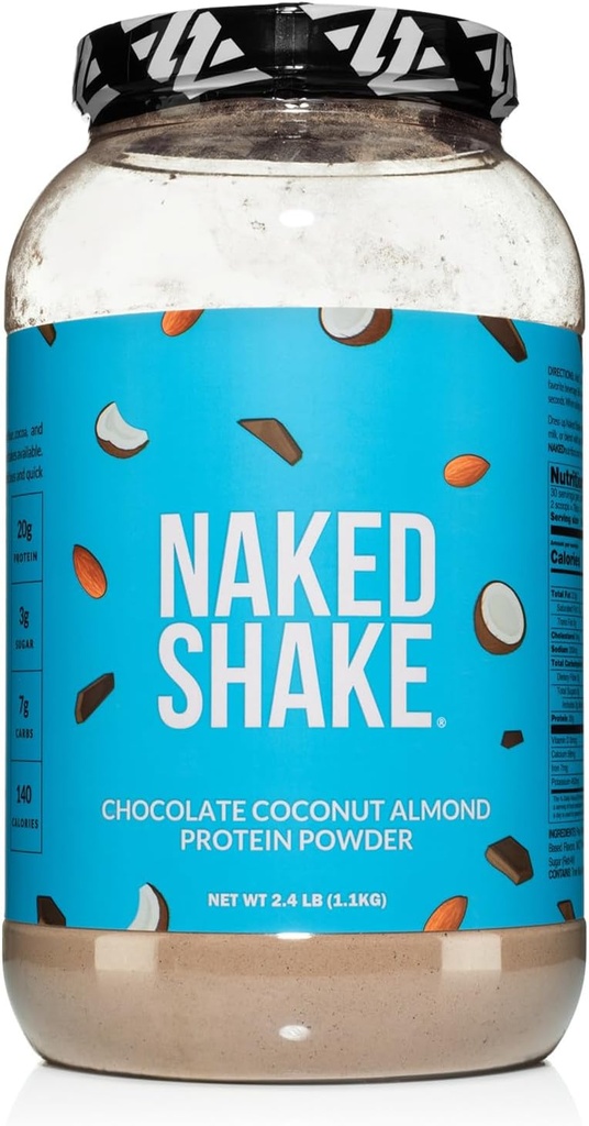 Naked Shake - Chocolate Coconut Almond Protein Powder - smaksatt växtbaserad protein från amerikanska och kanadensiska gårdar med MCT Oil, Gluten-Free, Soy-Free, No GMO eller Artificial Sweeteners - 30 portioner