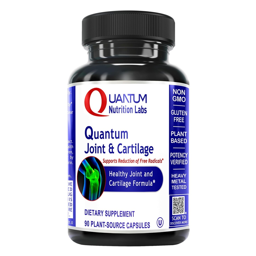 Quantum Joint & Cartilage Support Supplement - för Män & Kvinnor, Joint Mobility och Muscle Health, Cartilage Repair, Gluten Free, Plant-Sourced, Non-GMO - 90 kapslar