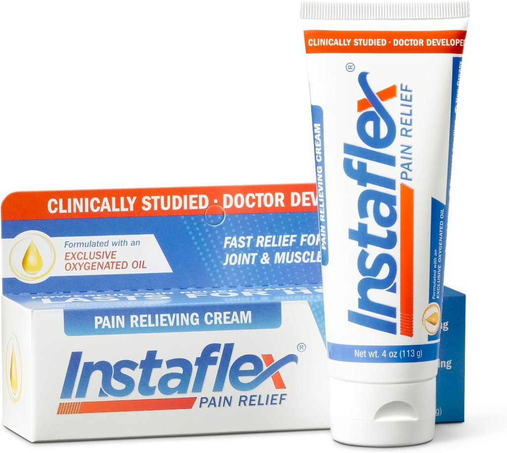 Instaflex Kivunlievitys Cream toimittaa kliinisesti tutkittu kivunlievitys niveltulehdus, selkäkipu, kannat ja nivel- ja lihaskipu (4 oz)