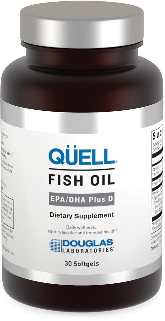 Douglas Laboratories Quell Fish Oil EPA/DHA Plus D . 3:2 EPA:n suhde DHA Essential Omega 3:een Rasvahapot Plus 1 000 IU D3-vitamiinia * 30 Softgelia