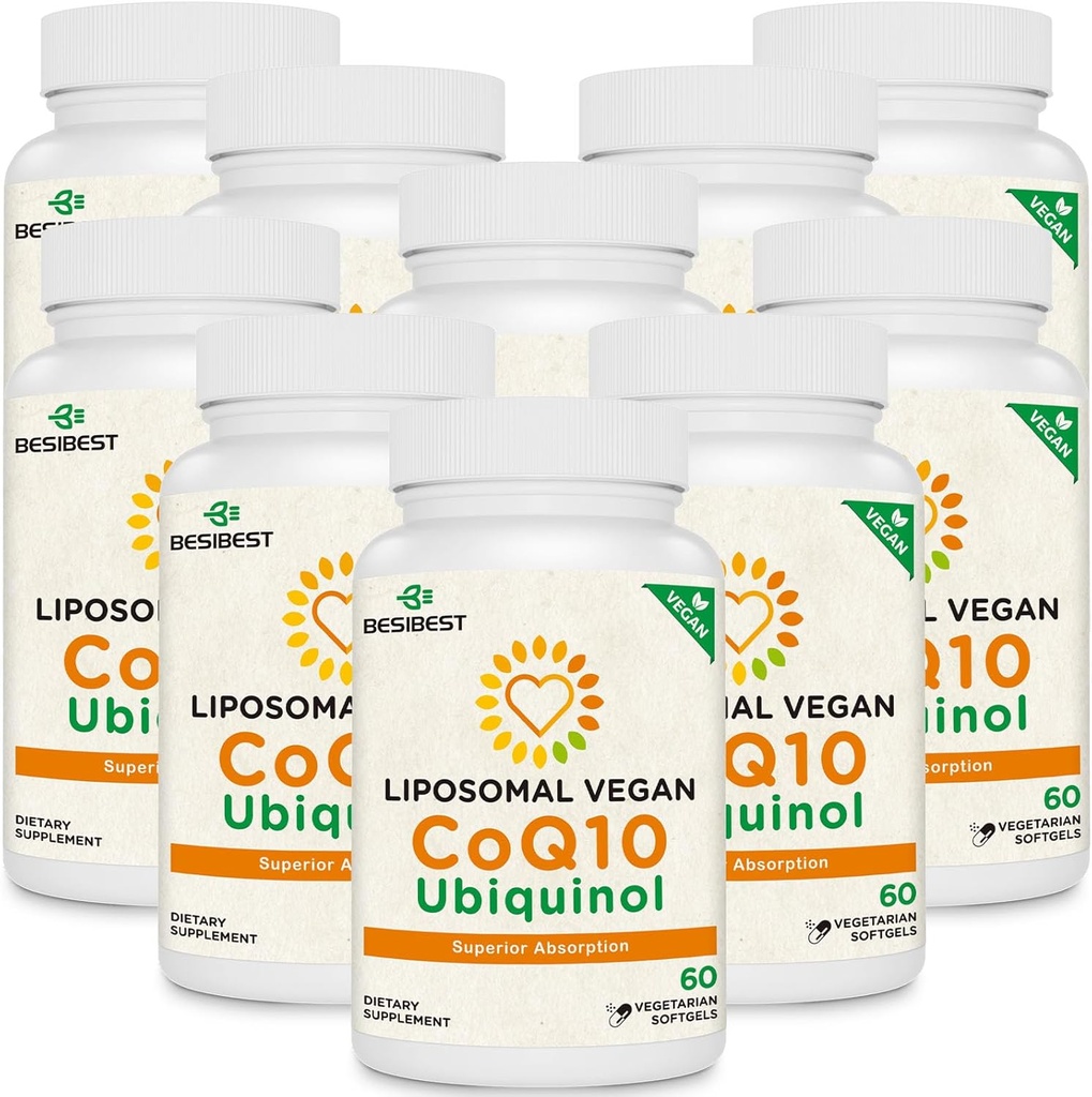 1000 mg Liposomal CoQ10 Ubiquinol, 600 Vegan Softgels, korkea imeytyvä Ubiquinol CoQ10-lisä, aktiivinen antioksidanttimuoto Coenzyme Q10 sydämen toimintaa ja energian tuotantoa varten
