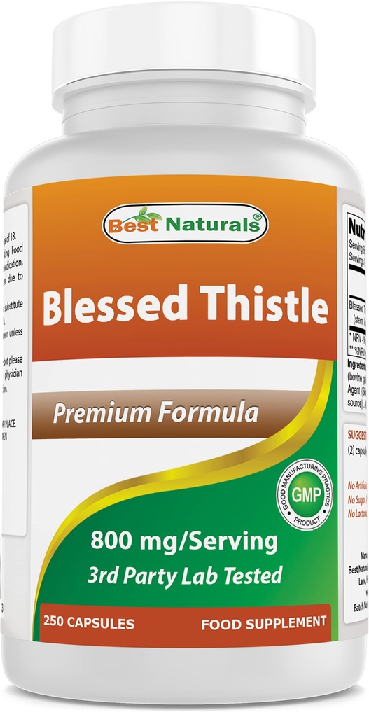 Best Naturals Siunattu ohdake Imetys Kapselit - 800 mg/Serving - 250