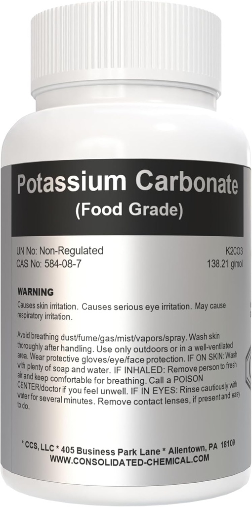 Kaliumkarbonat 1kg (2.2lb) Hög Purity Food Grade