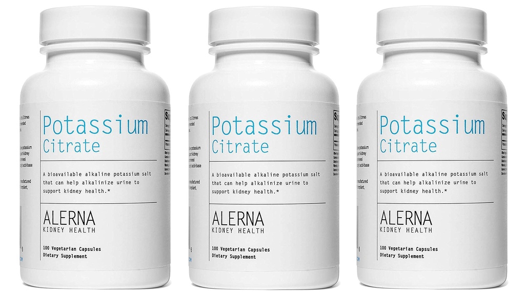 Kaliumsitraatti 99 mg - tukee Elektrolyyttitasapaino ja normaali pH - Essential Mineral Munuaisten kivi tuki täydentää - 100 kasvissyöjän kapselit (Pack of 3)