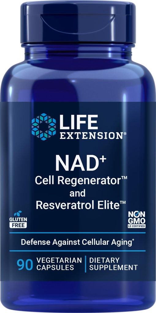 NAD+-solujen regeneraattori ja Resveratrol Elite, 90 Veg Caps