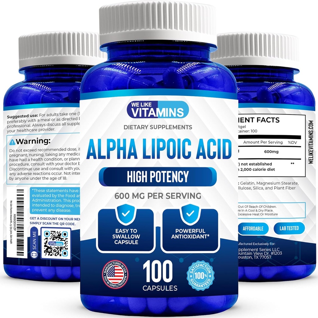 Pidämme Alpha Lipoic Acid 600mg kapselit - 100 tarjoilut - Alfa Lipoic Acid kapselit auttaa tukemaan yhteisen terveyden ja antioksidanttien terveys sekä vapaa radikaalin suojelun