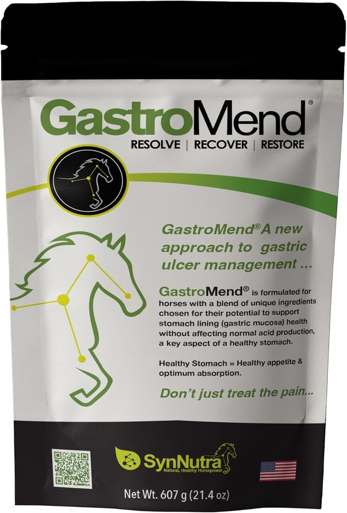 GastroMend® Gastrointestinal Health Supplement for Horses, 100% Natural, edistää vatsan ja Gut Health in Equines, kustannustehokas digestiivinen hyvinvointi, 60 tarjoilua per Pouch, Valmistettu Yhdysvalloissa